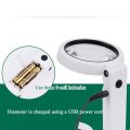 Magnifying Glass Dual Use Table Lamp Bright Stand Non Slip Hand Held 8 LED Magnifier Lamp for Reading Crafting Repairing. 