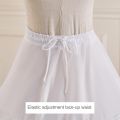 6-Hoops Underskirt Women Petticoat Wedding Dress Pleated Crinoline White a Line Floor Length Under Skirt Cancan Pettidresses.