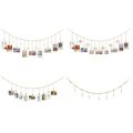 Tassel Cotton Rope Wall Hanging Picture Frame Wooden Hanging Photo Display Rack Picture Organizer with Clip Home Decor.