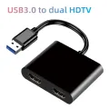 USB C To Dual HDMI-compatible HUB 4K HD Docking Station 2 Ports USB 3.0 Hub Adapter Dock for Laptop PC Computer for Mobile Phone. 