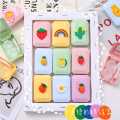 Cute cartoon Lenses box Girls' for small portable portable beautiful pupil care storage box with mirror box. 