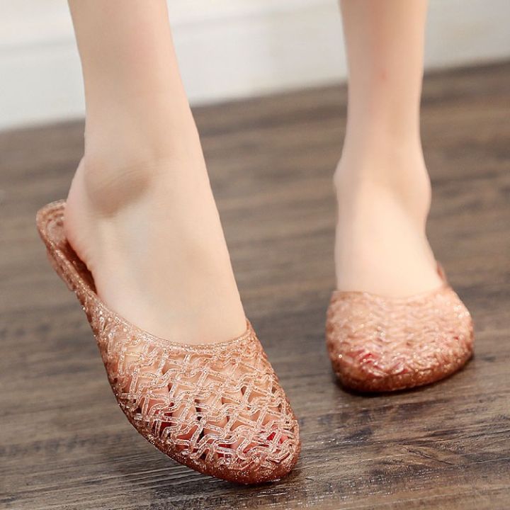 Fashionable%20crystal%20slippers%20for%20women's%20transparent%20sandals,%20women's%20hollow%20soft%20anti-odor%20flat%20heel,%20bath%20bathroom%20anti-slip%20shoes%20-%20Image%204