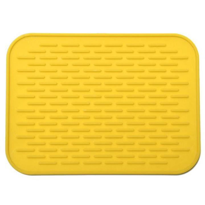 Normal Holder Mat Silicone Kitchen Trivet Pot Tray Straightener Heat Non-slip Resistant Yellow