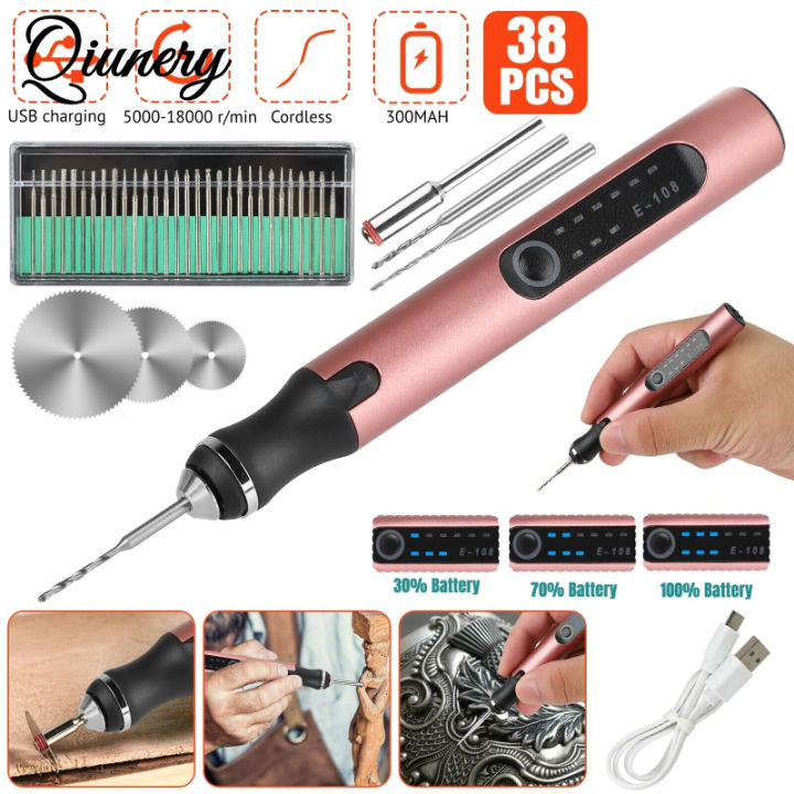 38pcs%20Electric%20Engraving%20Pen%20With%20Drill%20Bits%203%20Levels%20Adjustable%20Speed%20USB%20Charging%20Wireless%20Engraver%20Engraving%20Tool%20-%20Image%202