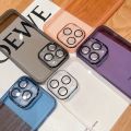 for iPhone 14 13 12 11 Pro Max Plus Mini X XR SE 7 8 Case Lens Film Camera Plating Frame Clear Soft Anti-fall Cover Shell Fundas.