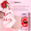 OLO 001 Oral Strawberry Flavored Condoms Safe in the Mouth The Thinnest Refreshing Premium Condom 10 Pcs. 