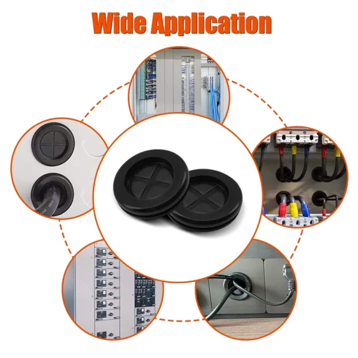 52Pcs%206%20Sizes%20Rubber%20Grommets%20for%20Wiring,Rubber%20Grommet%20Kit,Double%20Sided%20Round%20Rubber%20Plugs%20-%20Image%204