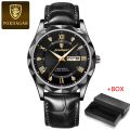 POEDAGAR 615L Men's Leather Quartz Watch - Water Resistant Business Luxury Fashion Wristwatch - Watch For Men - Watch. 