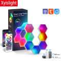 Tuya Quantum Lamp Smart APP WIFI Bluetooth Night Light LED Hexagon Panel Lamps Voice Control Induction Neon Light DIY Wall Light. 