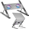 HXSJ Laptop Cooling Fan Desk Stand Foldable Notebook Aluminum Cooler Holder 2 Fans Laptop Cooling Pad for Macbook PC.