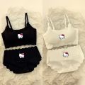 Sanrio Sports Bra Hello Kittys Kuromi Kawaii Anime Print Sports Underwear Simple Comfortable Brassiere Bra Panties Set Girl Gift. 