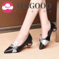 women classic pointed toe pu leather slip on high heel shoes lady cool black office heel pumps zapatos de mujer a6512. 