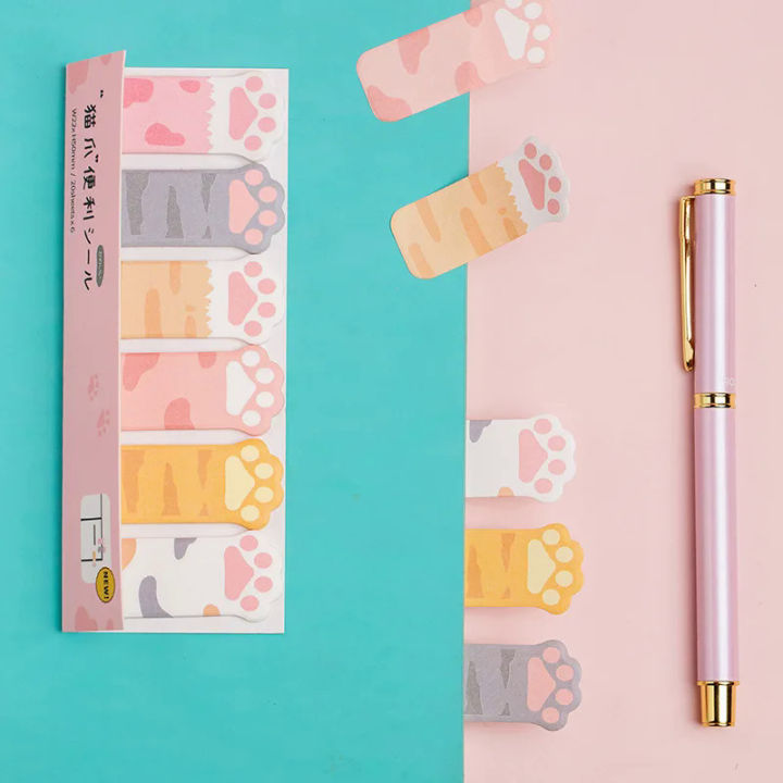 1%20Piece%20Kawaii%20Stationery%20Cartoon%20Cat%20Paw%20Memo%20Pad%20Bookmark%20Flags%20Index%20Tab%20Sticky%20Notes%20Label%20Paper%20Stickers%20-%20Image%203