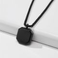 Stainless steel Black  Square Pendant Necklace Chain For Men. 