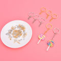 220 Pcs Key Ring with Chain Jump Rings Screw Eye Pins Set for Resin DIY Crafts Nicle. 