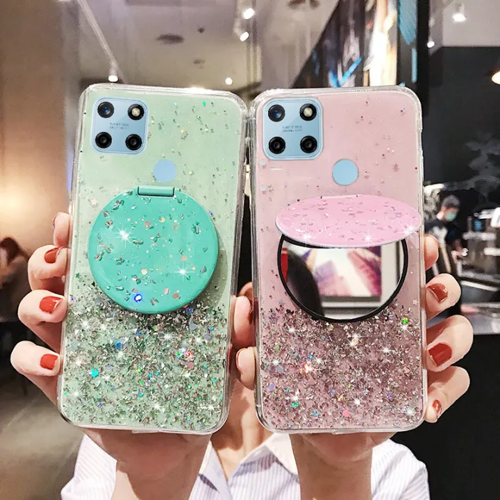 Phone%20case%20Realme%20C21Y%20Shiny%20Ring%20Case%20Glitter%20Soft%20Transparent%20Makeup%20Mirror%20Cases%20For%20Realme%20C21Y%20Back%20Cover%20Stars%20Moon%20Girls%20-%20Image%202