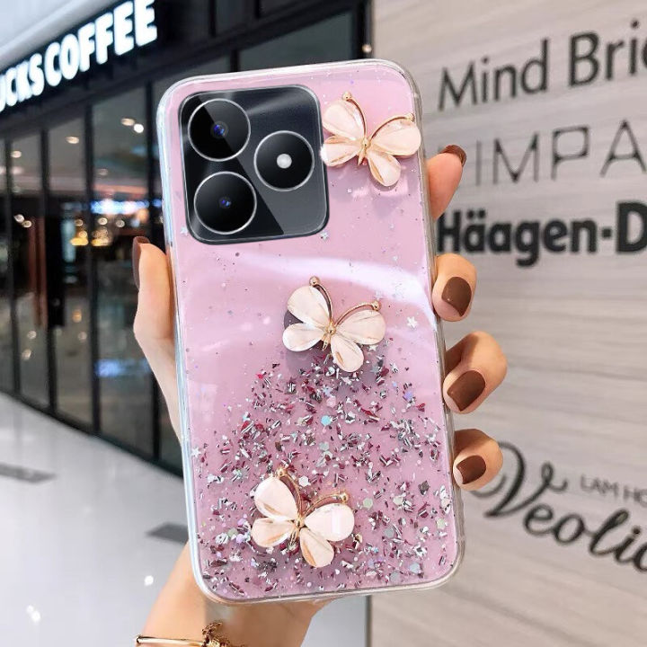 New%20Phone%20Case%20For%20Realme%20C51%20Cover%20Sparkling%20Star%20Moon%20Soft%20Silicone%20Transparent%20Butterfly%20Pattern%20Anti%20Drop%20For%20RealmeC51%20Case%20-%20Image%202