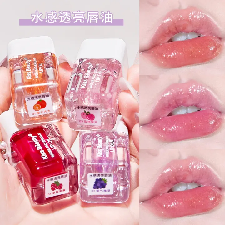 Kiss%20Beauty%20Water-Sensitive%20Transparent%20Lip%20Oil%20Dudu%20Lip%20Moisturizing%20Moisturizing%20Lip%20Honey%20Pearl%20with%20Flash%20Mirror%20Lip%20Glaze%20-%20Image%202