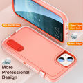 3 In 1 Full Cover Shockproof Phone Case With Stand For iPhone 15 Thick Hard Phone Casing Contrasting Colors Fashion Phone Cover Shell. 