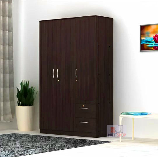 Coffee%20Color%20Partex%20MDF%20Laminated%20Board%203%20Doors%20Almirah%20with%20inner%20locker%20drawer,%20Clothe%20storage%20hanger%20shelf%20with%20extra%202%20Large%20drawer%20by%20Nice%20Shop%203%20part%20Almirah%2072/48%20-%20Image%202