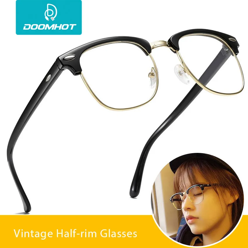 Retro half rim glasses online