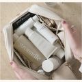 Double Zipper Toast Travel Makeup Bag for Women Cosmetic Bag Large Capacity Makeup Bag Storage Organizer PU Leather Toiletry Bag.