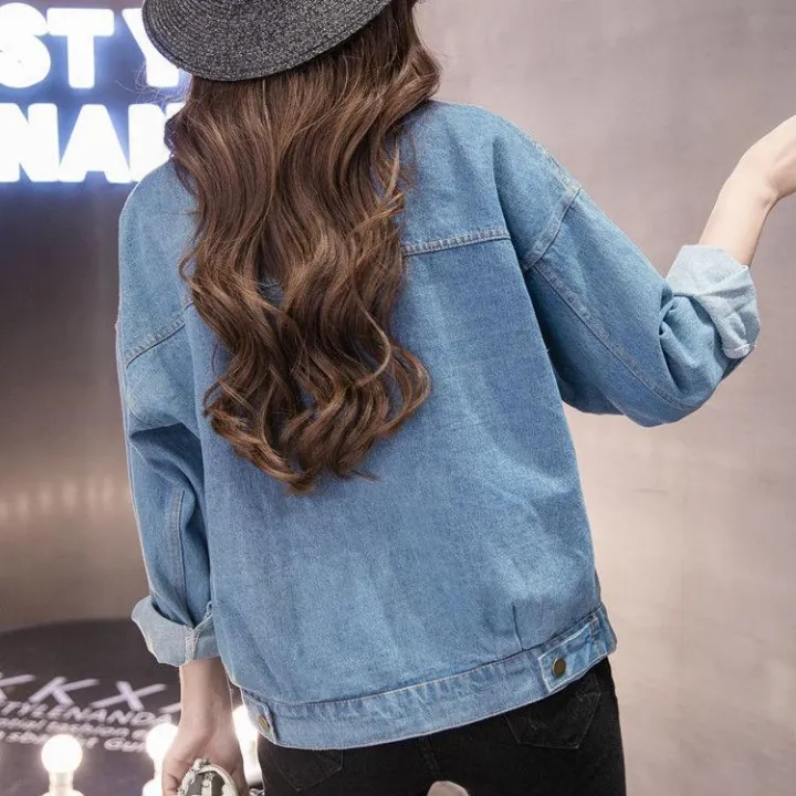 Denim%20Jacket%20Women's%20Korean-Style%20Loose%20Short%20Spring2023New%20Student%20Korean%20Style%20Work%20Clothes%20Top%20Trendy%20Early%20Autumn%20Clothing%20All-Matching%20-%20Image%207