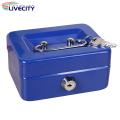 Metal Box Secure Mini Cash Box with Lock Keys Portable Metal Safe for Jewelry Cash Shock-proof Container for Cash Lock Box.