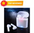 HBQ I7S TWS Double Dual Mini Wireless 4.1 Bluetooth Earphone With Power Case - White - Earphone.