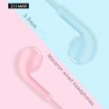 3.5mm Wired Headset Macaron Earphone In-Ear Headphone Music Multicolors 1.2m with Microphone Earphones Universal for Smart Phone. 
