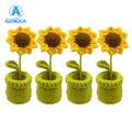 GOIKEA Square Furniture Leg Protectors Sunflower Knitted Table Leg Covers Prevent Scratches Noise Reusable Chair Floor Protectors Set of 4 Pcs Floor Scratch Prevention Chair Leg Protectors. 