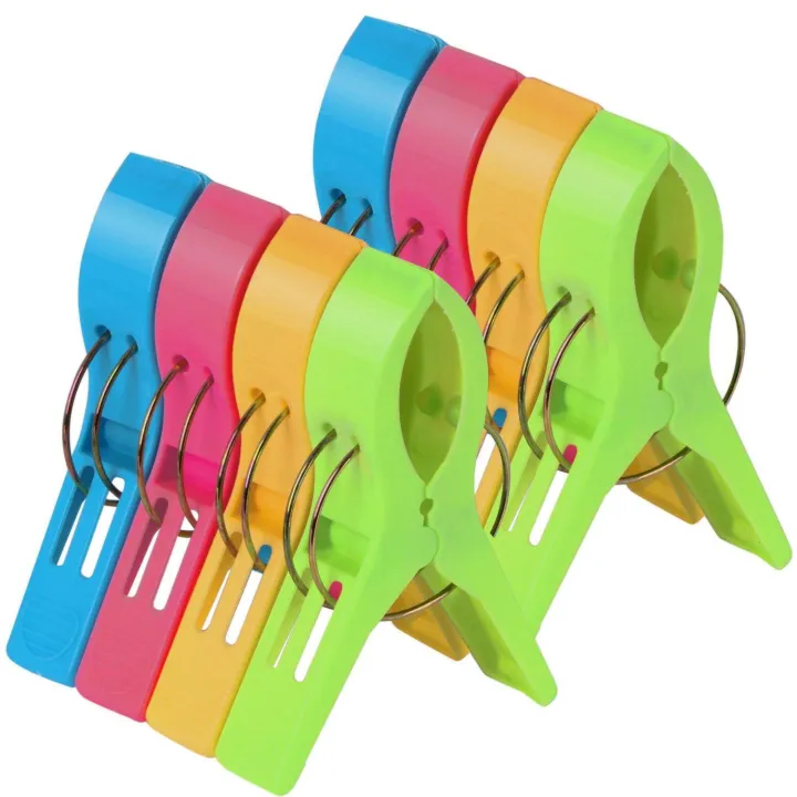 Durable%20Pack%20of%208%20Large%20Bright%20Colour%20Plastic%20Beach%20Towel%20Pegs%20Clips%20for%20Sunbed,%20various%20colours%20-%20Image%205