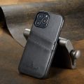 New Applicable iPhone15 Phone Case Apple 11Pro Leather Case Oil Wax Pattern Card Back Cover 12MAX Protective Shell.