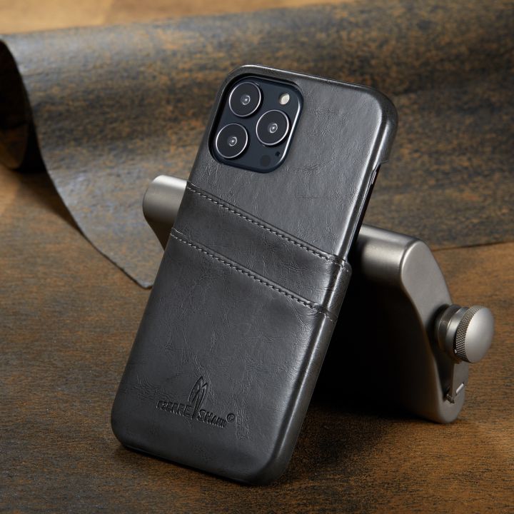 New%20Applicable%20iPhone15%20Phone%20Case%20Apple%2011Pro%20Leather%20Case%20Oil%20Wax%20Pattern%20Card%20Back%20Cover%2012MAX%20Protective%20Shell%20-%20Image%206