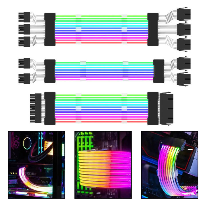 Motherboard RGB Extended Pin Power Cord Pin 6+2 GPU 8n PCIEX 24PiARGB ...