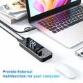 RSHTECH Powered USB Hub 3.2 USB C Splitter 10Gbps Data Hub with Individual Touch On/Off Switches USB Extension for MacBook Mac.