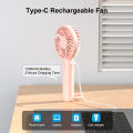 Mini Rechargeable Hand Fan, 3 Speed Travel Fan, 1200mAh USB Charging Fan. 