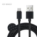 Colorful Nylon Braiding Fast Charging And USB Data Cable - Black. 
