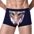 4XL Large Size Male Underwear Funny Cool Underpants Wolf Modal U Convex Underware Men Boxers Comfortable Soft boxer shorts man. 