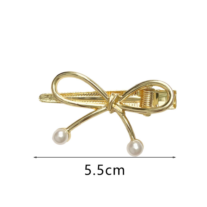 1/2Pcs%20Y2K%20Metal%20Pearl%20Bow%20Hairpin%20Fashion%20Design%20Hair%20Clip%20for%20Girls%20Female%20Hair%20Accessories%20-%20Image%209