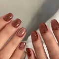 24pcs/set cat eyes nails for women girls red brown green blue grey sparkling short tips faux ongles press on false nail. 
