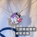Douyin with the Sanrio series necklace female cute soft girl cartoon Baku cinnamon dog pendant to give girlfriends gifts. 