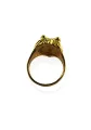 Stainless Steel Roaring Lion Head Unique Design Finger Ring-Gold Color. 