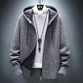 Cardigan Red Coat Zip-up Jacket Men's Clothing Hoodies Zipper Knit Sweater Male Aesthetic Meme Sale Maletry Fun Overfit Over Fit.