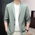 Men Business Coat Solid Color Men Business Jacket Double Buttons Plus Size Business Trip Sunscreen Suit Jacket Commuting. 