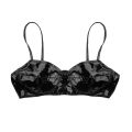 【Happy childhood memories】Fashion Moto Womens Lingerie Wetlook Leather Crop Tops Wire-free No Pad Bra Top for Raves Pole Parties Clubwear Costumes.
