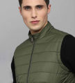 Pantoneclo Premium Quality Multicolor Men's Padding Sleeveless Jacket - Ochre / Silver Blue / Four Leaf Clover. 