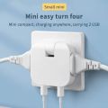4 in 1 USB Multi Plug Converter Adapter Travel Mutli Socket (2 USB 2 Power Socket) EU Bangladesh Standard 180° Rotating Converter Socket AC Adapter. 