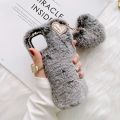 Luxury Plush Rabbit Fur Phone Case For Google Pixel 6 Pro 6A 7 7A 8 Shiny Diamond Lens Frame TPU Back Cover Fundas. 
