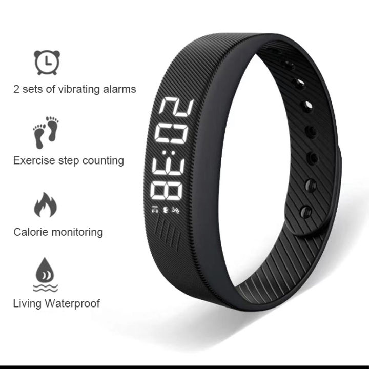 Smart sports bracelet with vibrating alarm clock running pedometer bracelet  for male and female students | Daraz.com.bd